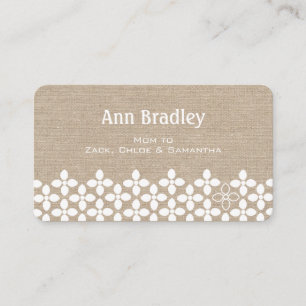 D'appel Fleur blanche moderne maman Faux Carte de visite l