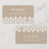 D'appel Fleur blanche moderne maman Faux Carte de visite l (Devant / Derrière)