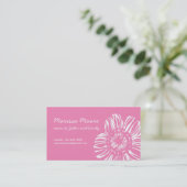D'appel Fleur blanche sur la carte rose (Debout devant)