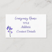 D'appel Fleur pourpre. Carte de contact (Dos)