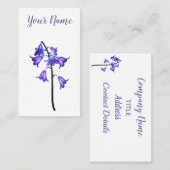 D'appel Fleur pourpre. Carte de contact (Devant / Derrière)