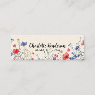 D'appel Fleur sauvage Elegant graduation carte de nom pers