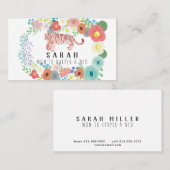 D'appel Fleur Wreath Tiger Maman & Cub maman Carte de visi (Devant / Derrière)