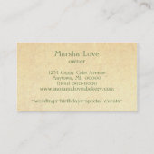 D'appel Floral Carte de visite, Vert (Dos)