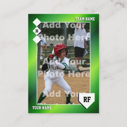 D'appel Gradient Green Baseball - Carte de commerce Statis (Devant)