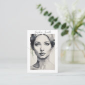 D'appel Illustration femelle Écouter la carte d'affichage (Debout devant)