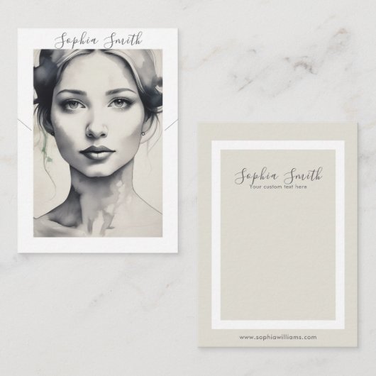 D'appel Illustration femelle Écouter la carte d'affichage (Devant / Derrière)