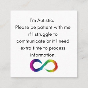 D'appel Je suis autistique - carte de communication