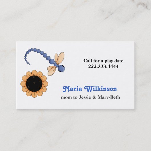 D'appel Jolie carte de maman de libellule et de fleur (Devant)