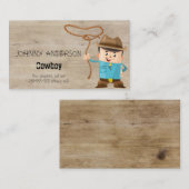 D'appel Kid Cowboy Carte de visite Pour Boy Playdate (Devant / Derrière)