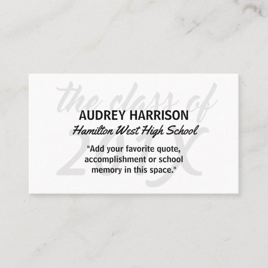 D'appel La dernière année de carte nominative d'obtention (Devant)