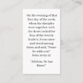 D'appel La résurrection de la carte de prière de Pâques Ch (Dos)