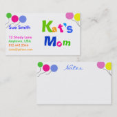 D'appel Le Carte de visite de maman (Devant / Derrière)