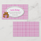 D'appel Le nounours concernent la carte de date rose de (Devant / Derrière)