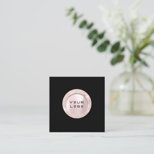 D'appel Logo Rose de carte de rendez-vous Eyelashes Noir B (Debout devant)