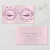 D'appel Lunettes de verre rose Rose optique de la carte de (Devant / Derrière)