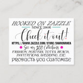 D'appel Ma carte Zazzle (Dos)