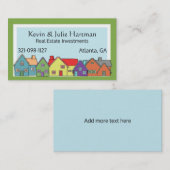 D'appel Maisons colorées Carte de visite (Devant / Derrière)