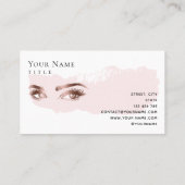 D'appel Maquillage Eyebrow Eyes Lashes Rose Carte de visit (Dos)