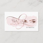 D'appel Maquillage Eyebrow Eyes Lashes Rose Carte de visit (Devant)