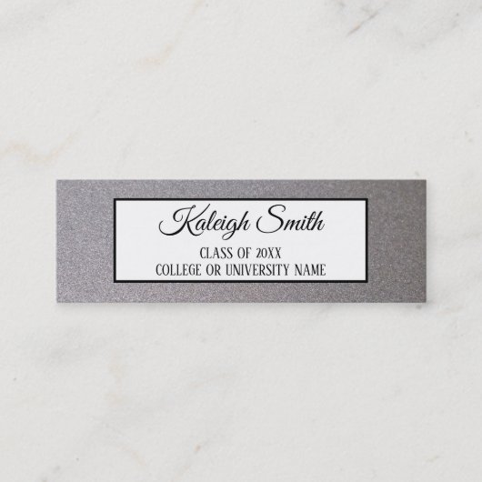 D'appel Métallic Argent blanc Graduation Insérer carte de  (Devant)
