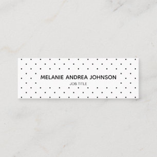 D'appel Mini carte de visite blanc noir pointillé chic