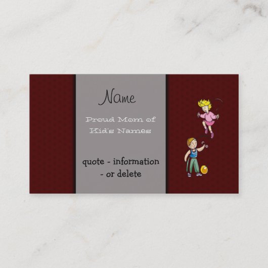 D'appel Modèle de carte de profil maman (Devant)