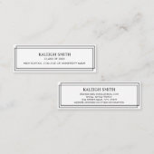 D'appel Moderne Noir Blanc Graduation Insérer Carte Nom (Devant / Derrière)