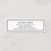 D'appel Moderne Noir Blanc Graduation Insérer Carte Nom (Dos)