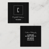 D'appel Monogramme à rayures modernes | Carte de visite no (Devant / Derrière)