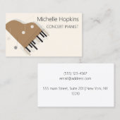 D'appel Musique Enseignant Élégante Touches Piano Carte d' (Devant / Derrière)