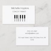 D'appel Musique Enseignant Élégante Touches Piano Carte d' (Devant / Derrière)