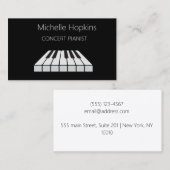 D'appel Musique Enseignant Élégante Touches Piano Carte d' (Devant / Derrière)