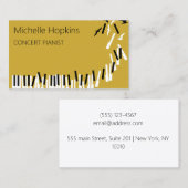 D'appel Musique Enseignant Élégante Touches Piano Carte d' (Devant / Derrière)