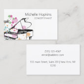 D'appel Musique Enseignant Élégante Touches Piano Carte d' (Devant / Derrière)