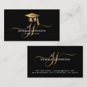 D'appel Nom du diplôme Monogramme Or Carte d'insertion noi (Devant / Derrière)