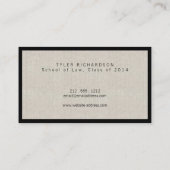 D'appel Nouveau Carte de visite étudiant professionnel (Dos)