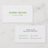 D'appel Nouveau carte de visite professionnel d'étudiant (Devant / Derrière)