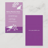 D'appel Oiseaux sur Branches Carte de visite (Devant / Derrière)