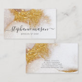 D'appel Parties scintillant d'or Aquarelle Carte de visite (Devant / Derrière)