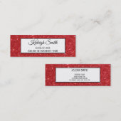 D'appel Parties scintillant rouge - Insère la carte de nom (Devant / Derrière)