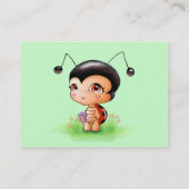 D'appel Petite carte de date de jeu de fille de coccinelle (Dos)