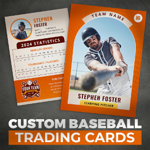 D'appel Photo de joueur de carte de baseball Orange Pro