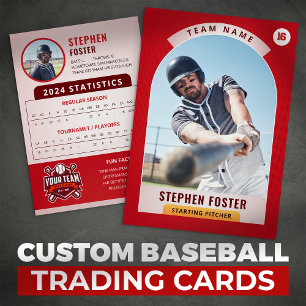 D'appel Photo de joueur de carte de baseball Red Pro