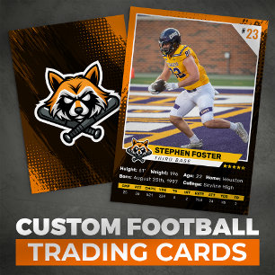 D'appel Photo de joueur de carte de football Orange & Blac