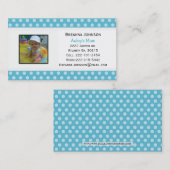 D'appel Point de polka bleu : Carte de contact de maman (Devant / Derrière)
