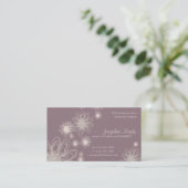 D'appel Pourpre de griffonnage de fleur • Carte de visite (Debout devant)