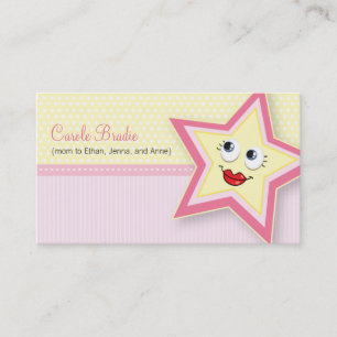 D'appel Precieux Star Maman Card Baby Pink Carte de visite