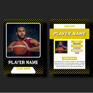 D'appel Profil de joueur de carte de commerce de basket-ba