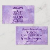 D'appel Proverbes 31:25-26 Carte d'appel, Pass on Note, (Devant / Derrière)